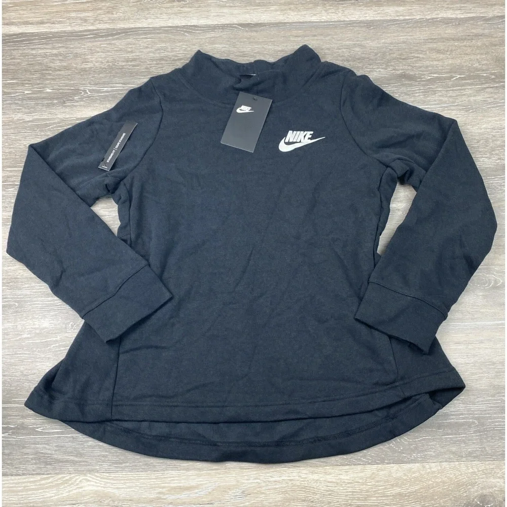 Nike girls sportswear premium essential crew pullover Black NWT SZ LG 940344-010 - Picture 1 of 8